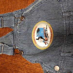 Baby Size 24 Months Thomas The Train Railroad Denim Conductor Overalls Stripe